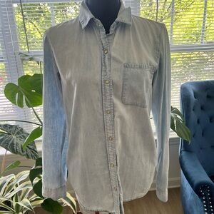 Krazy Kat Blue Casual Button Down Shirt